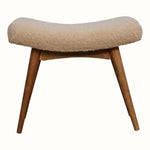 Boren Cream Boucle Stool - Natural Stools - Bokel Home