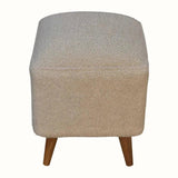 Boren Cream BoucleCube Footstool Footstools - Bokel Home