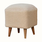 Boren Cream BoucleCube Footstool Footstools - Bokel Home
