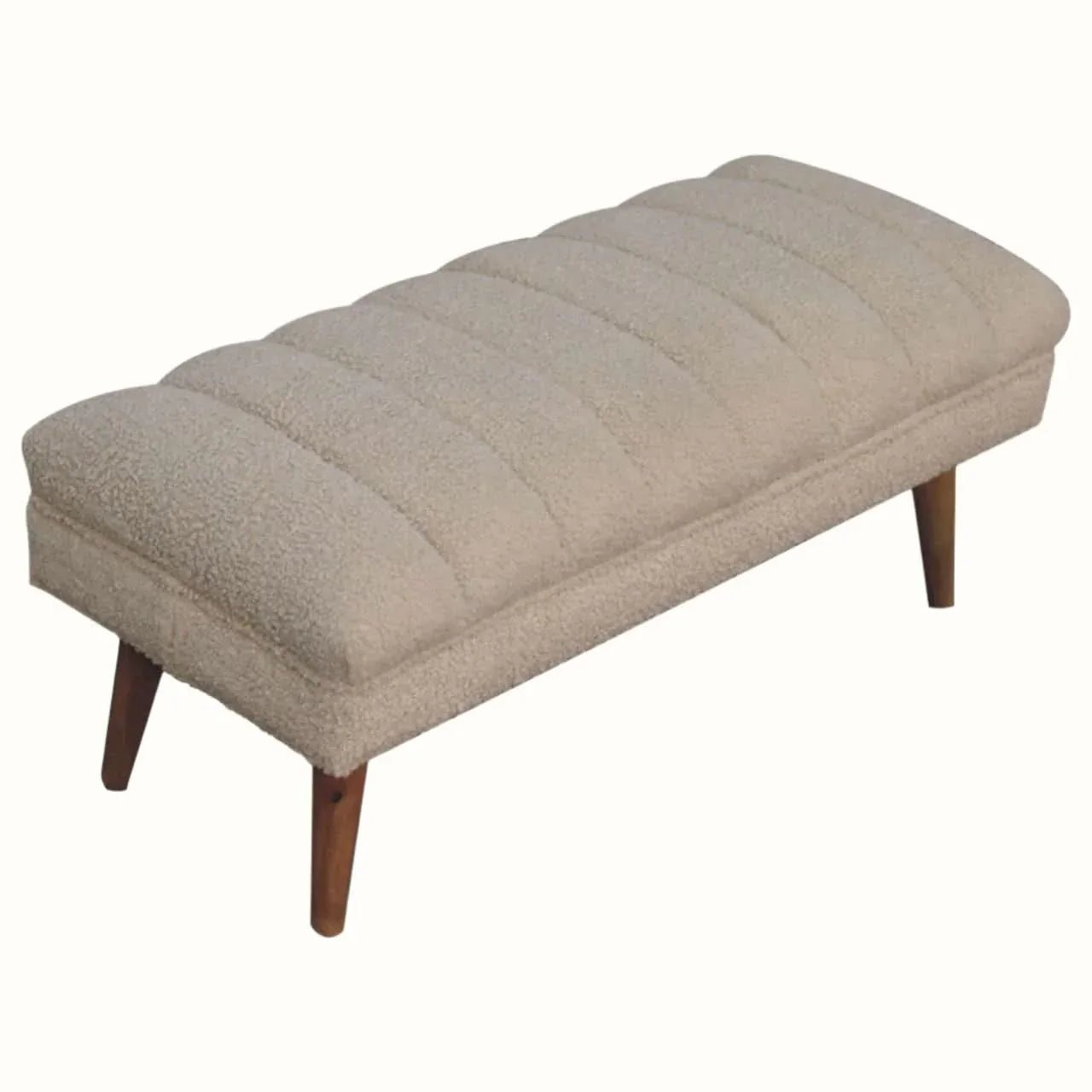 Boren Large Boucle Bench - Cream/Natural Bench - Bokel Home
