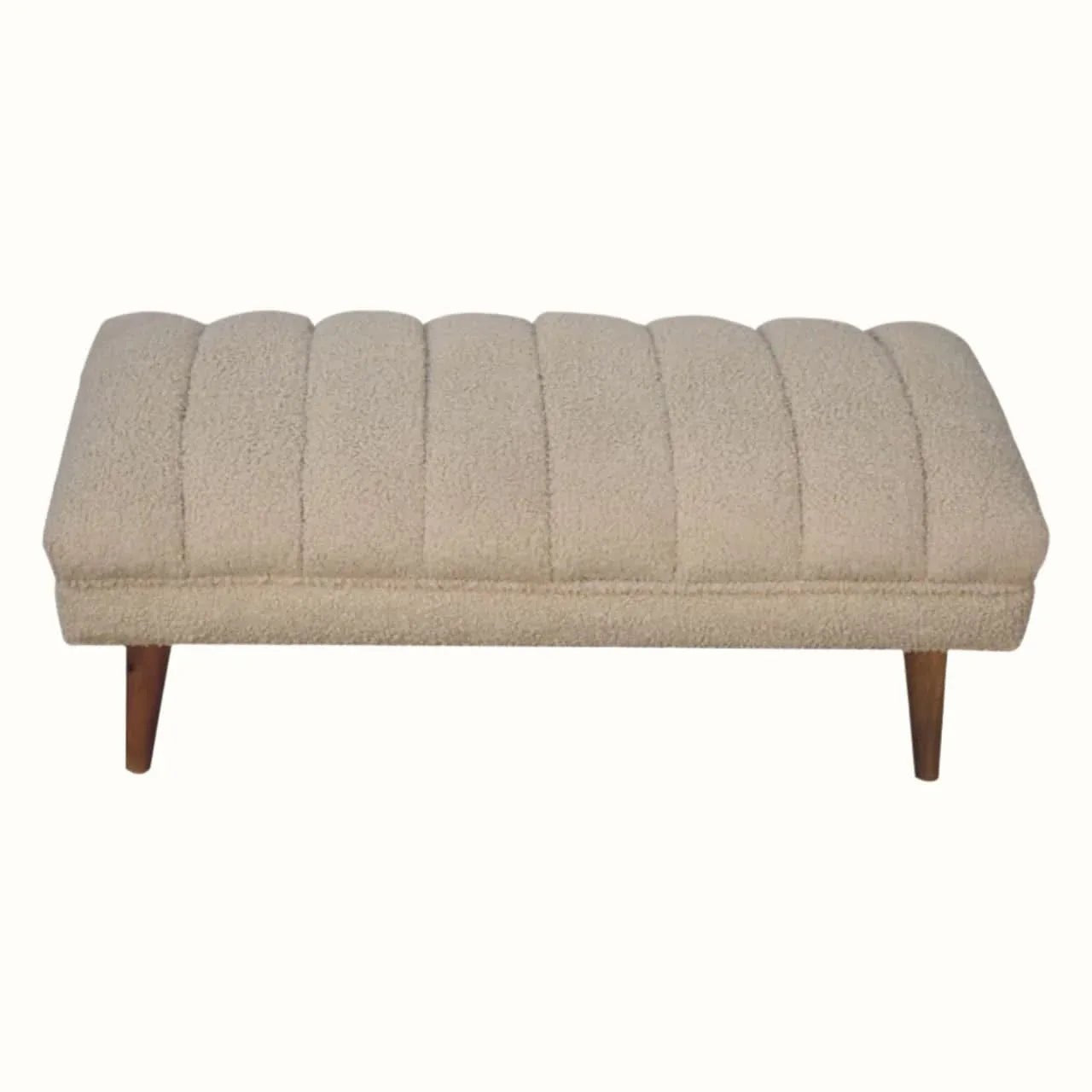 Boren Large Boucle Bench - Cream/Natural Bench - Bokel Home