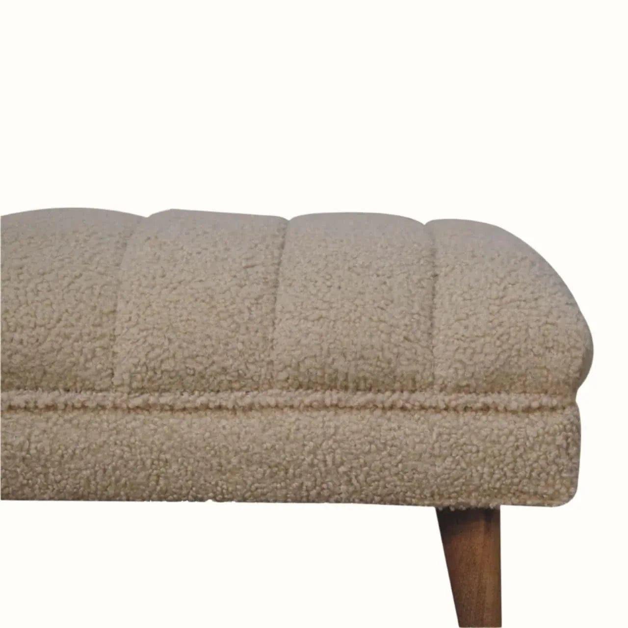 Boren Large Boucle Bench - Cream/Natural Bench - Bokel Home