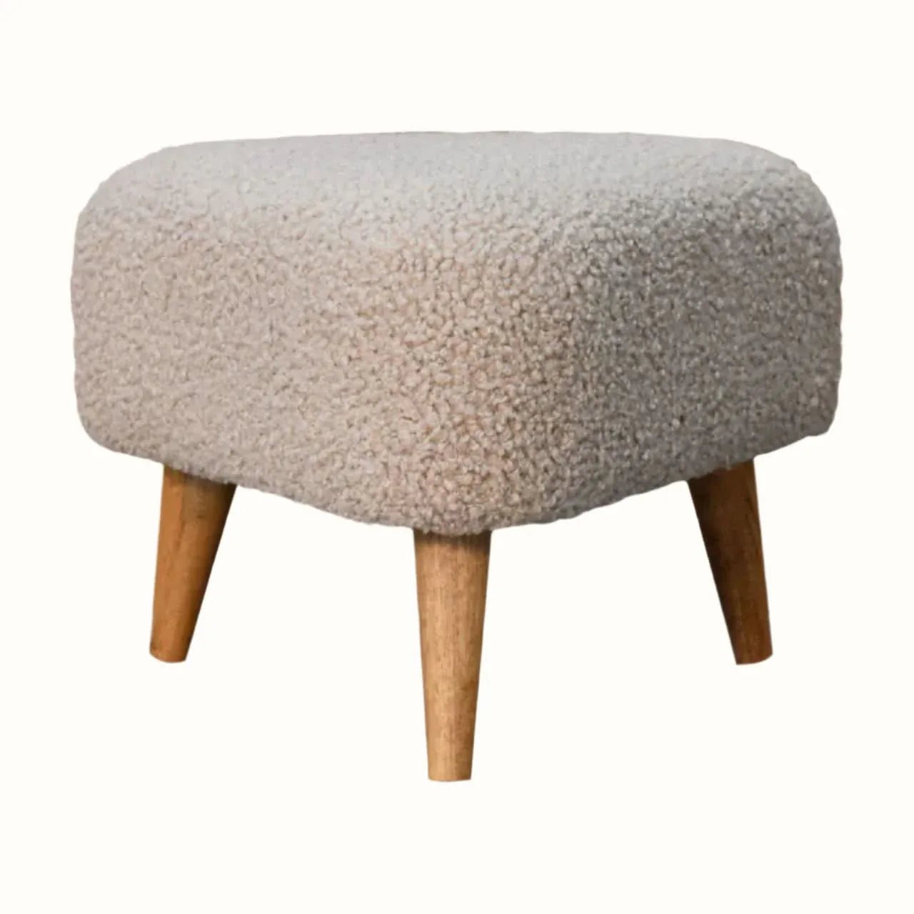 Boren Small Triangle Footstool - Oat Boucle/Natural Footstools - Bokel Home