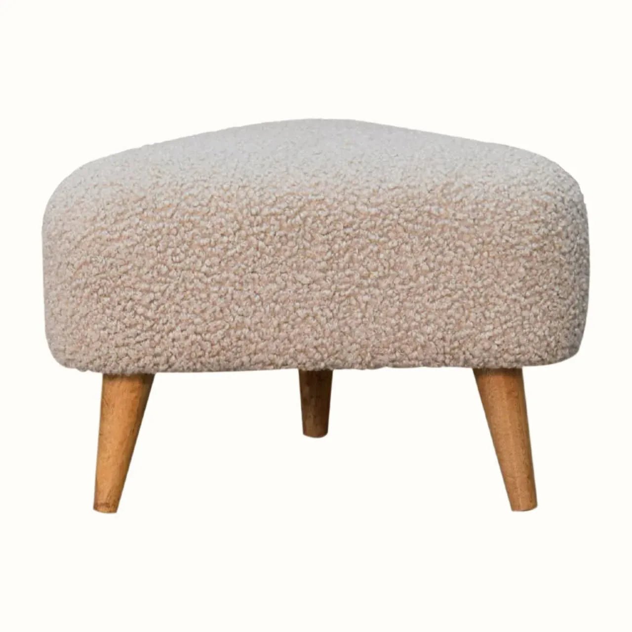 Boren Small Triangle Footstool - Oat Boucle/Natural Footstools - Bokel Home