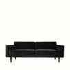 Black sofa on a white background