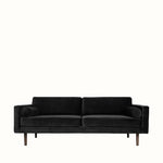 Black sofa on a white background