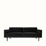 Broste Wind 2 Seater Sofa - Black Velvet Sofa - Bokel Home