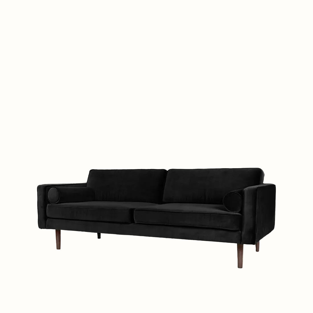 Broste Wind 2 Seater Sofa - Black Velvet Sofa - Bokel Home