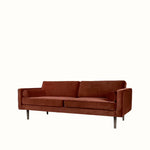 Broste Wind 2 Seater Sofa - Caramel Cafe Velvet Sofa - Bokel Home