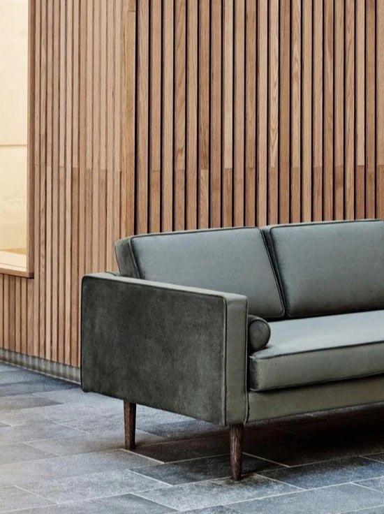 Broste Wind 2 Seater Sofa - Grape Leaf Green Velvet Sofa - Bokel Home
