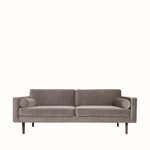 Broste Wind 2 Seater Sofa - Light Grey Velvet Sofa - Bokel Home