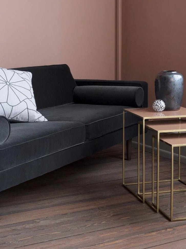 Broste Wind 2 Seater Sofa - Magnet Grey Velvet Sofa - Bokel Home