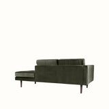 Broste Wind Chaise Longue Left Sided - Grape Leaf Green Sofa - Bokel Home