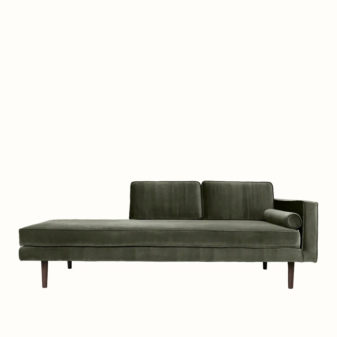 Broste Wind Chaise Longue Right Sided - Grape Leaf Green Sofa - Bokel Home