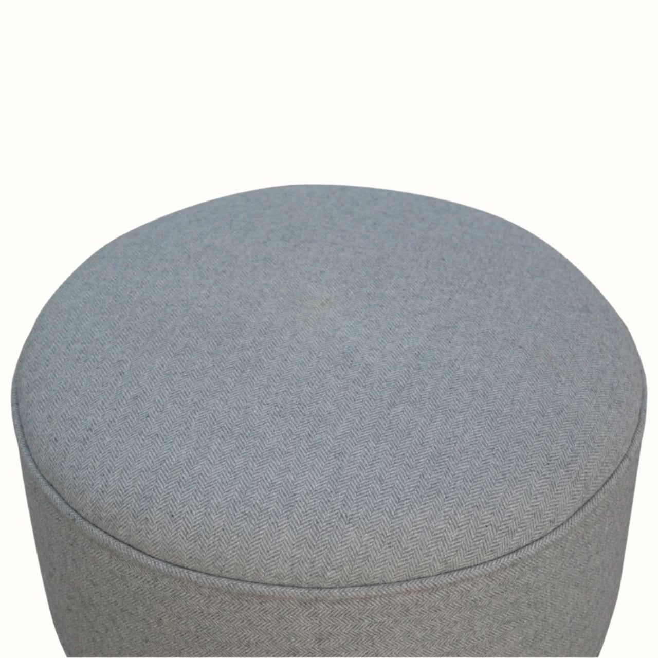Button Tweed Footstool - Grey/Natural Footstools - Bokel Home
