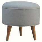 Button Tweed Footstool - Grey/Natural Footstools - Bokel Home