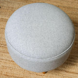 Button Tweed Footstool - Grey/Natural Footstools - Bokel Home