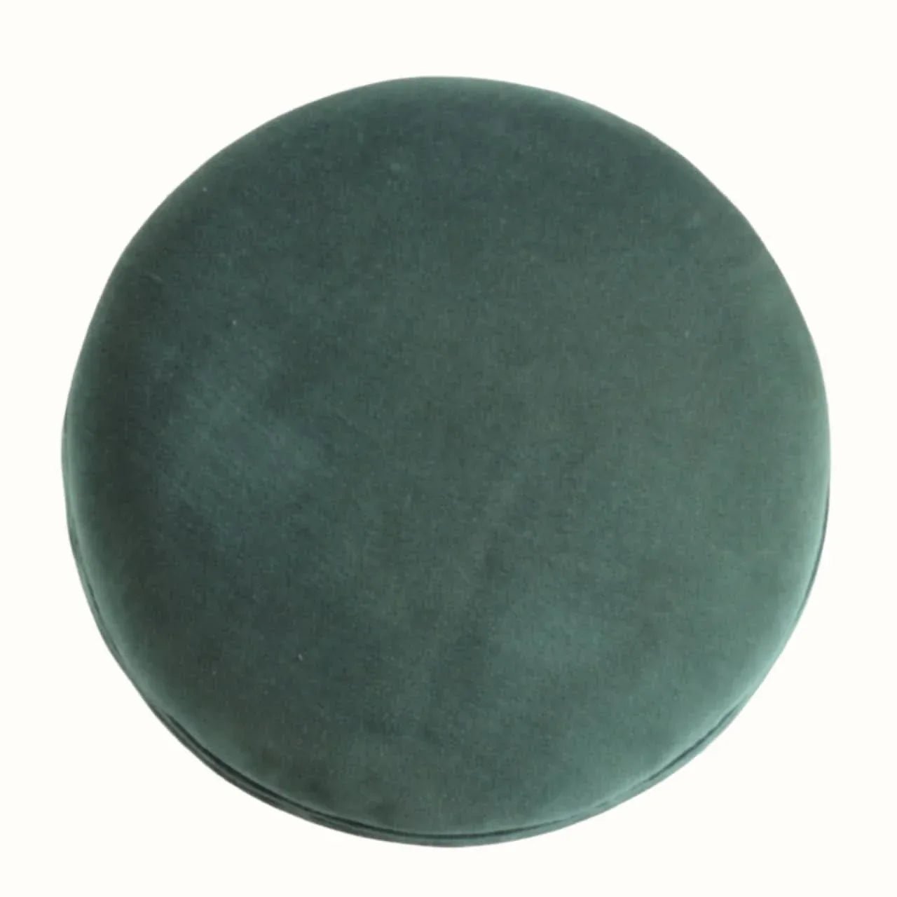 Button Velvet Footstool - Emerald Green/Walnut Footstools - Bokel Home