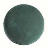 Button Velvet Footstool - Emerald Green/Walnut Footstools - Bokel Home