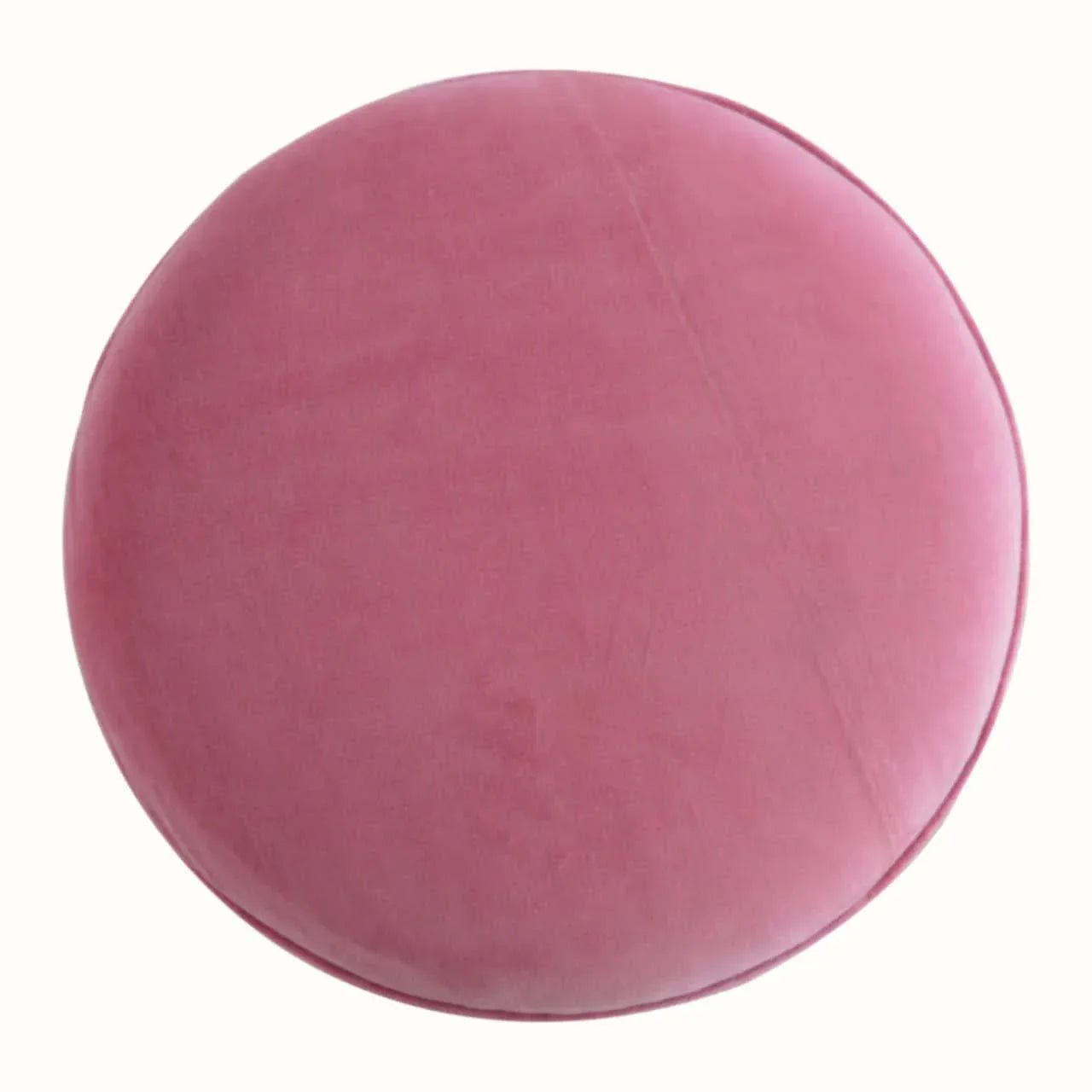Button Velvet Footstool - Pink/Walnut Footstools - Bokel Home