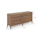 Chesterton Double Chest of 6 Drawers - Natural Chest of Drawers - Bokel Home
