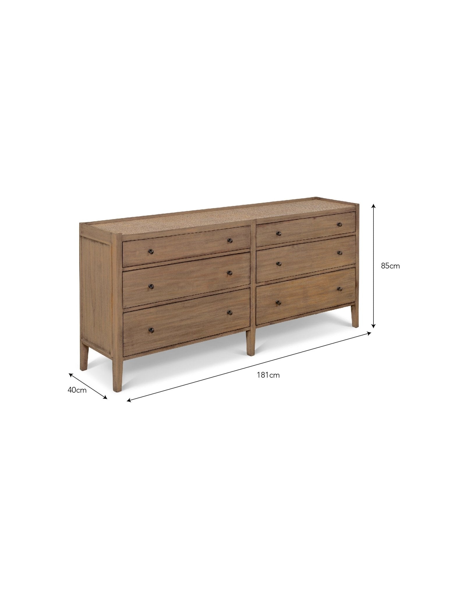 Chesterton Double Chest of 6 Drawers - Natural Chest of Drawers - Bokel Home