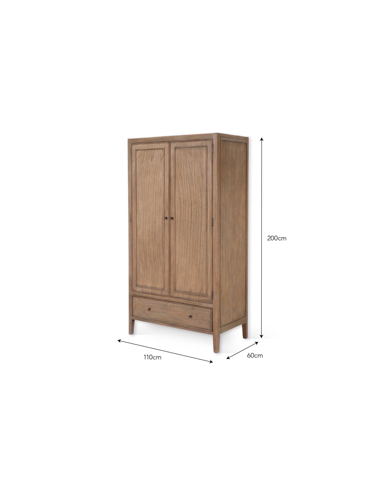 Chesterton Double Wardrobe - Natural Wardrobe - Bokel Home