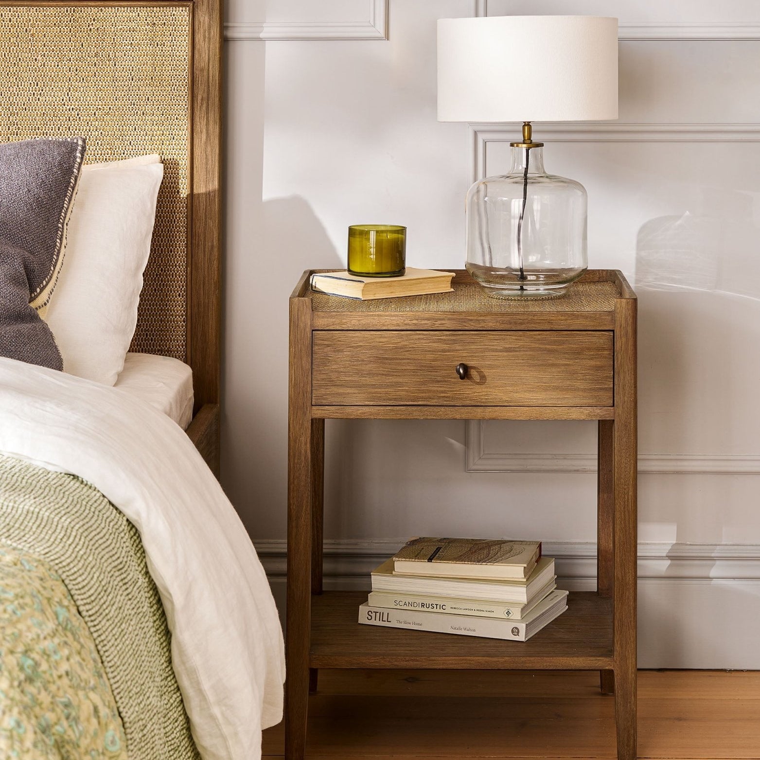 Chesterton Side Table With Drawer - Natural Bedside Tables - Bokel Home