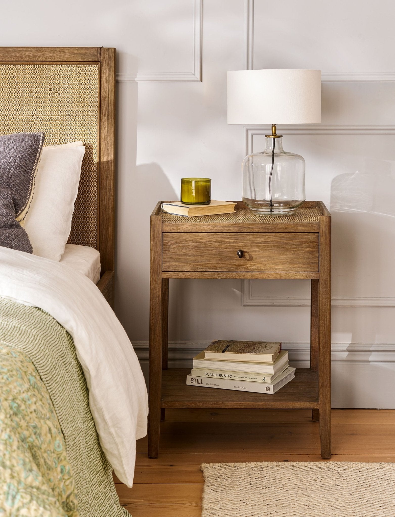 Chesterton Side Table With Drawer - Natural Bedside Tables - Bokel Home