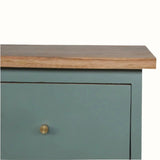 Cline 2 Drawer Bedside Table - Green/Natural Bedside Tables - Bokel Home