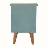 Cline 2 Drawer Bedside Table - Green/Natural Bedside Tables - Bokel Home