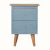 Cline 2 Drawer Bedside Table - Light Blue/Natural Bedside Tables - Bokel Home