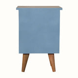 Cline 2 Drawer Bedside Table - Light Blue/Natural Bedside Tables - Bokel Home