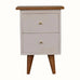 Cline 2 Drawer Bedside Table - White/Natural Bedside Tables - Bokel Home
