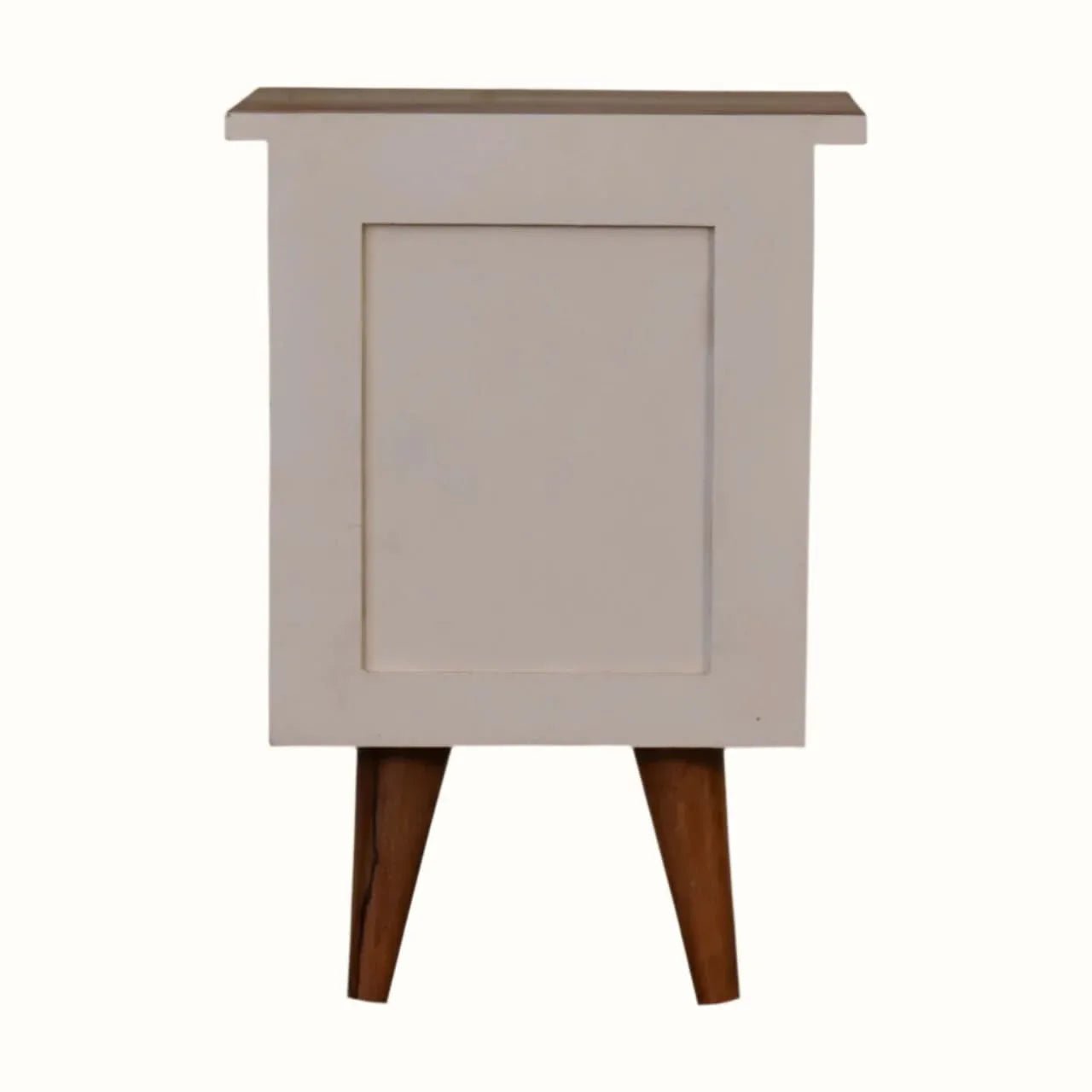 Cline 2 Drawer Bedside Table - White/Natural Bedside Tables - Bokel Home