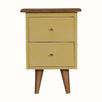Cline 2 Drawer Bedside Table - Yellow/Natural Bedside Tables - Bokel Home