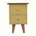 Cline 2 Drawer Bedside Table - Yellow/Natural Bedside Tables - Bokel Home
