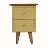 Cline 2 Drawer Bedside Table - Yellow/Natural Bedside Tables - Bokel Home