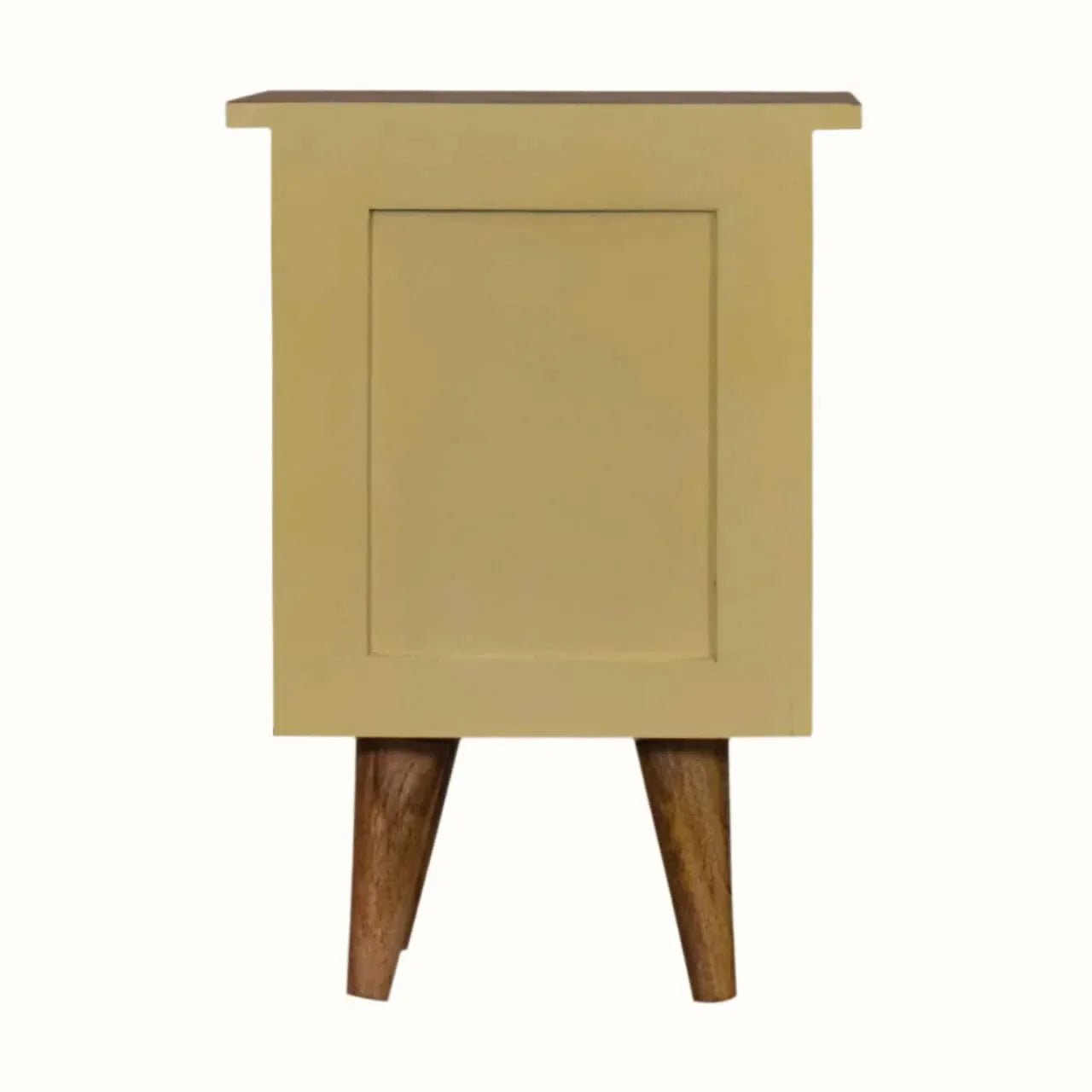 Cline 2 Drawer Bedside Table - Yellow/Natural Bedside Tables - Bokel Home