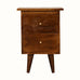 Cline Bedside Table with 2 Drawers, Small - Chestnut Bedside Tables - Bokel Home