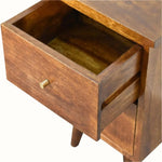 Cline Bedside Table with 2 Drawers, Small - Chestnut Bedside Tables - Bokel Home