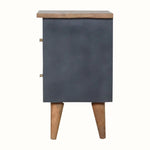 Cline Hand Painted Bedside Table with 2 Drawers. Medium - Black/Natural Bedside Tables - Bokel Home