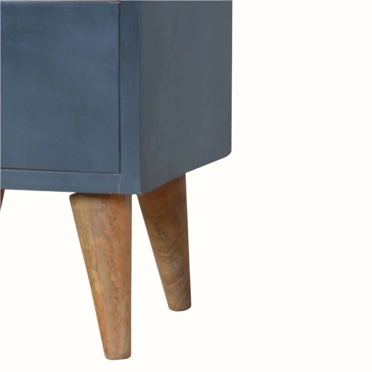Cline Hand Painted Bedside Table with 2 Drawers. Medium - Black/Natural Bedside Tables - Bokel Home