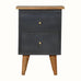 Cline Hand Painted Bedside Table with 2 Drawers. Medium - Black/Natural Bedside Tables - Bokel Home