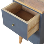 Cline Hand Painted Bedside Table with 2 Drawers. Medium - Black/Natural Bedside Tables - Bokel Home