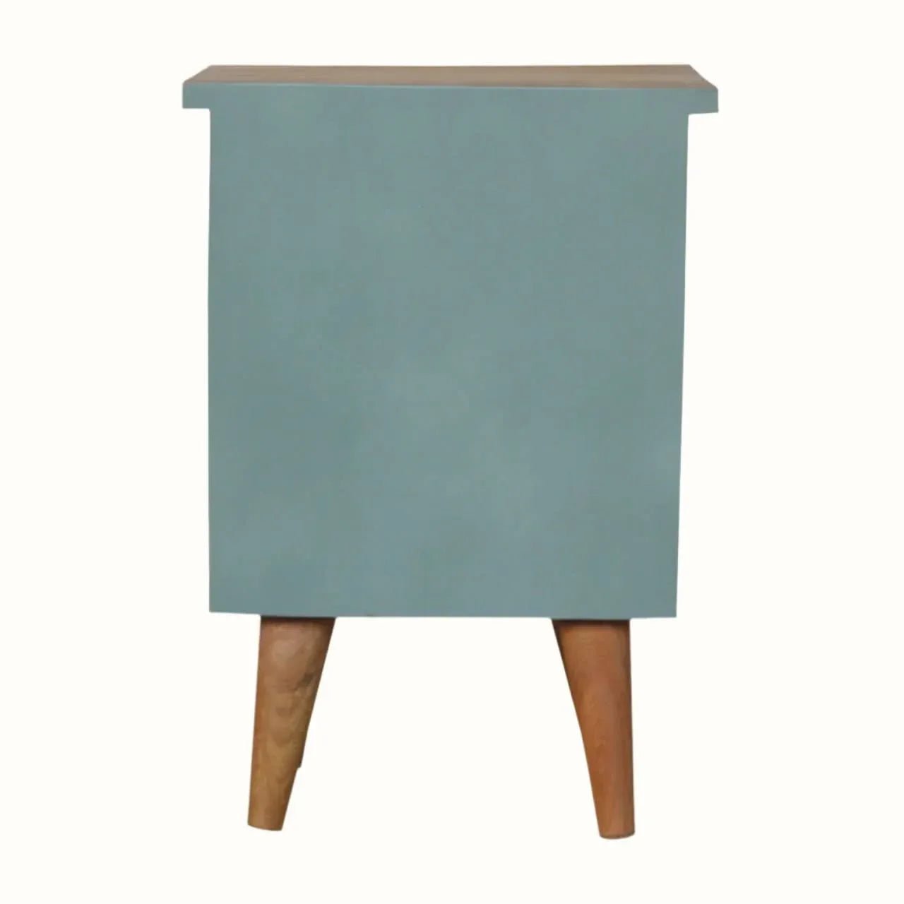 Cline Hand Painted Bedside Table with 2 Drawers, Medium - Green/Natural Bedside Tables - Bokel Home