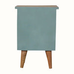 Cline Hand Painted Bedside Table with 2 Drawers, Medium - Green/Natural Bedside Tables - Bokel Home