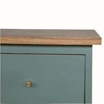 Cline Hand Painted Bedside Table with 2 Drawers, Medium - Green/Natural Bedside Tables - Bokel Home