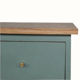 Cline Hand Painted Bedside Table with 2 Drawers, Medium - Green/Natural Bedside Tables - Bokel Home