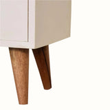 Cline Hand Painted Bedside Table with 2 Drawers, Medium - White/Natural Bedside Tables - Bokel Home